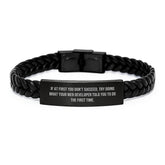 Funny Web Developer Gifts from Friends to Web Developers for Graduation - Interlaced Leather Bracelet with Stainless Steel - Image 1